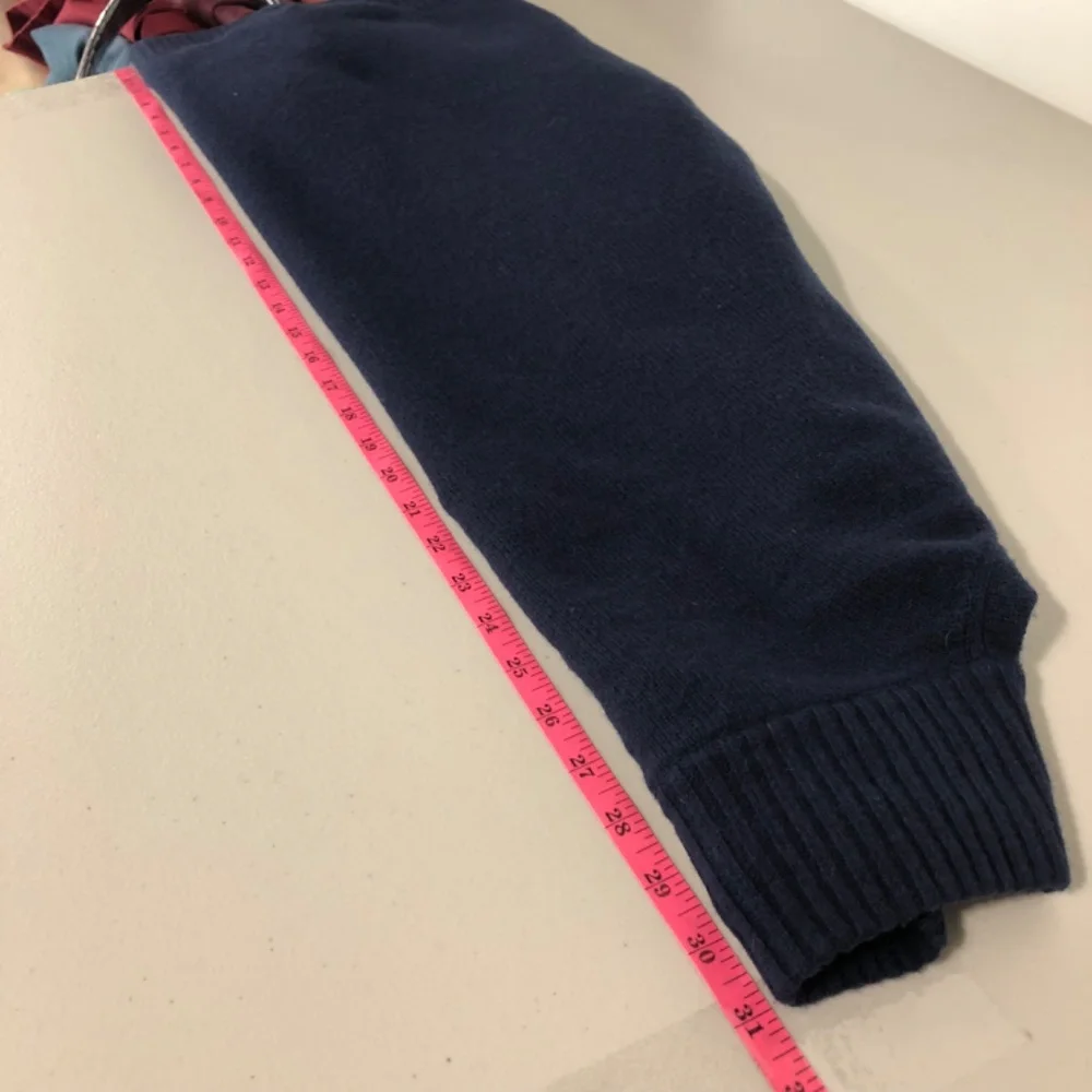 J Crew Mens Sweater Size XL Navy Blue Merino Wool Half Zip Rib Cuff Hem Pullover